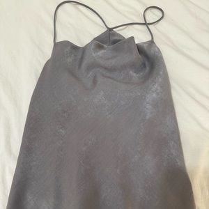Glam silver cowl neck tank